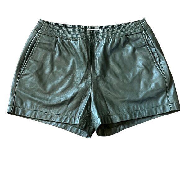 Banana Republic Heritage Collection Size 6 Faux Leather Elastic Waist Shorts - Picture 1 of 6